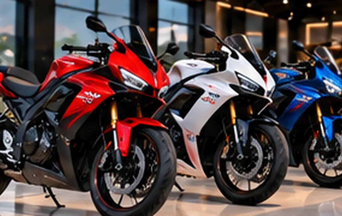 Showroomda benzinli spor motosiklet modelleri
